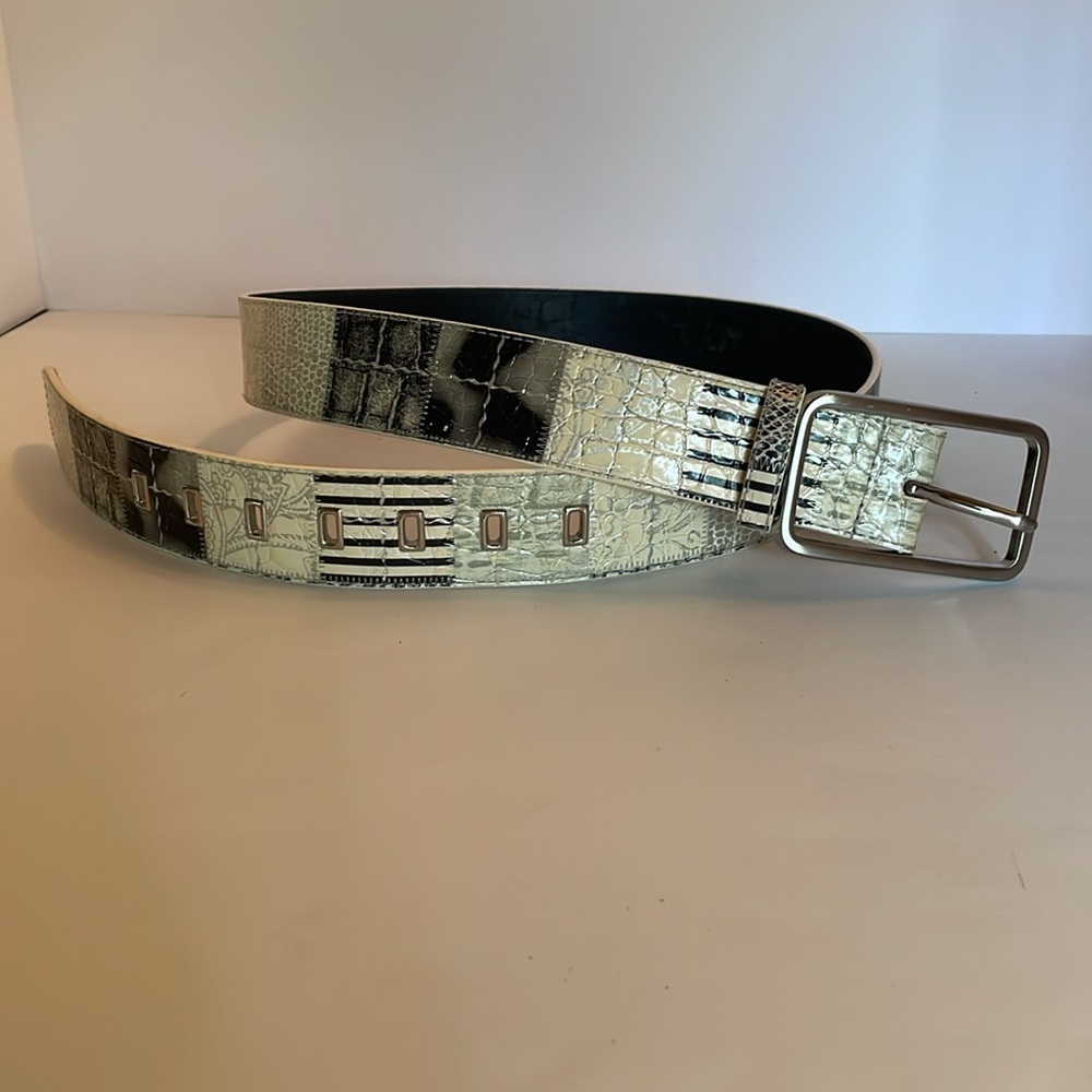 Belt Women’s Textured Croc Embossed Wide Belt